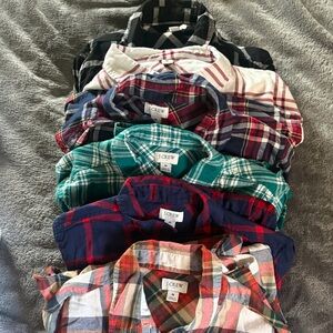 J. Crew  Women’s Flannel Shirt Set x 6 - Size M